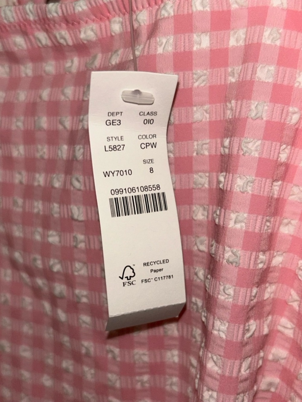 J. Crew seersucker ruffle Pink Gingham One-Piece Swimsuit with Ruffle Straps - Picture 4 of 4